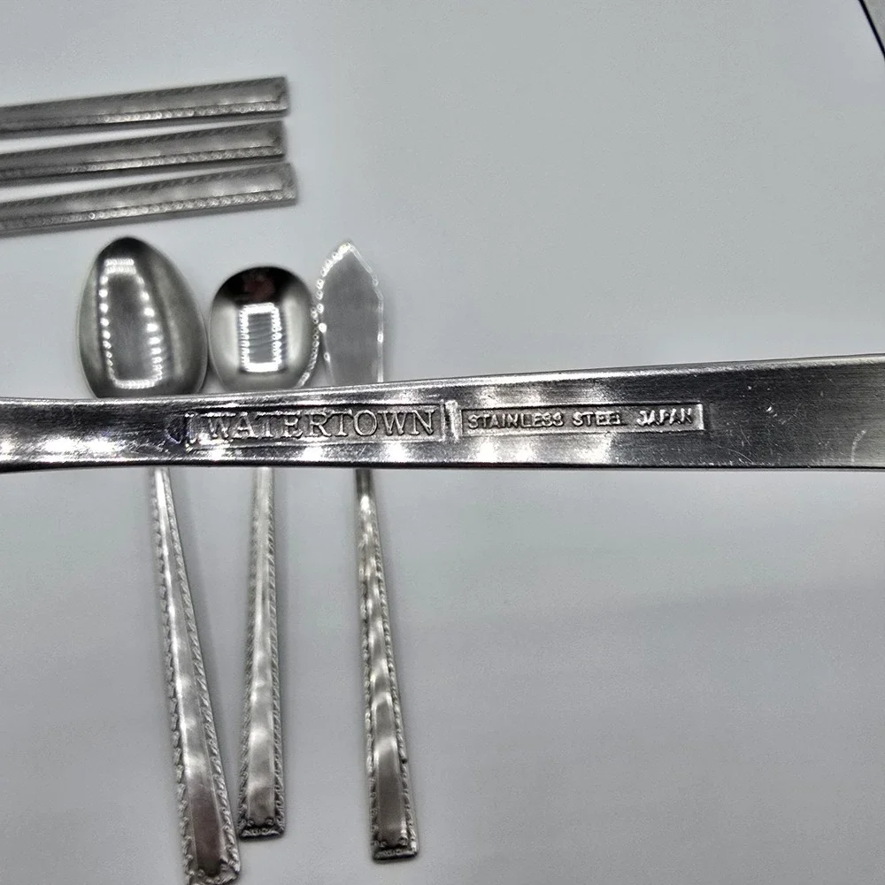 Vtg Lot of 11‎ WATERTOWN Mid-Century Stainless Steel Flatware Japan Spoon Fork +